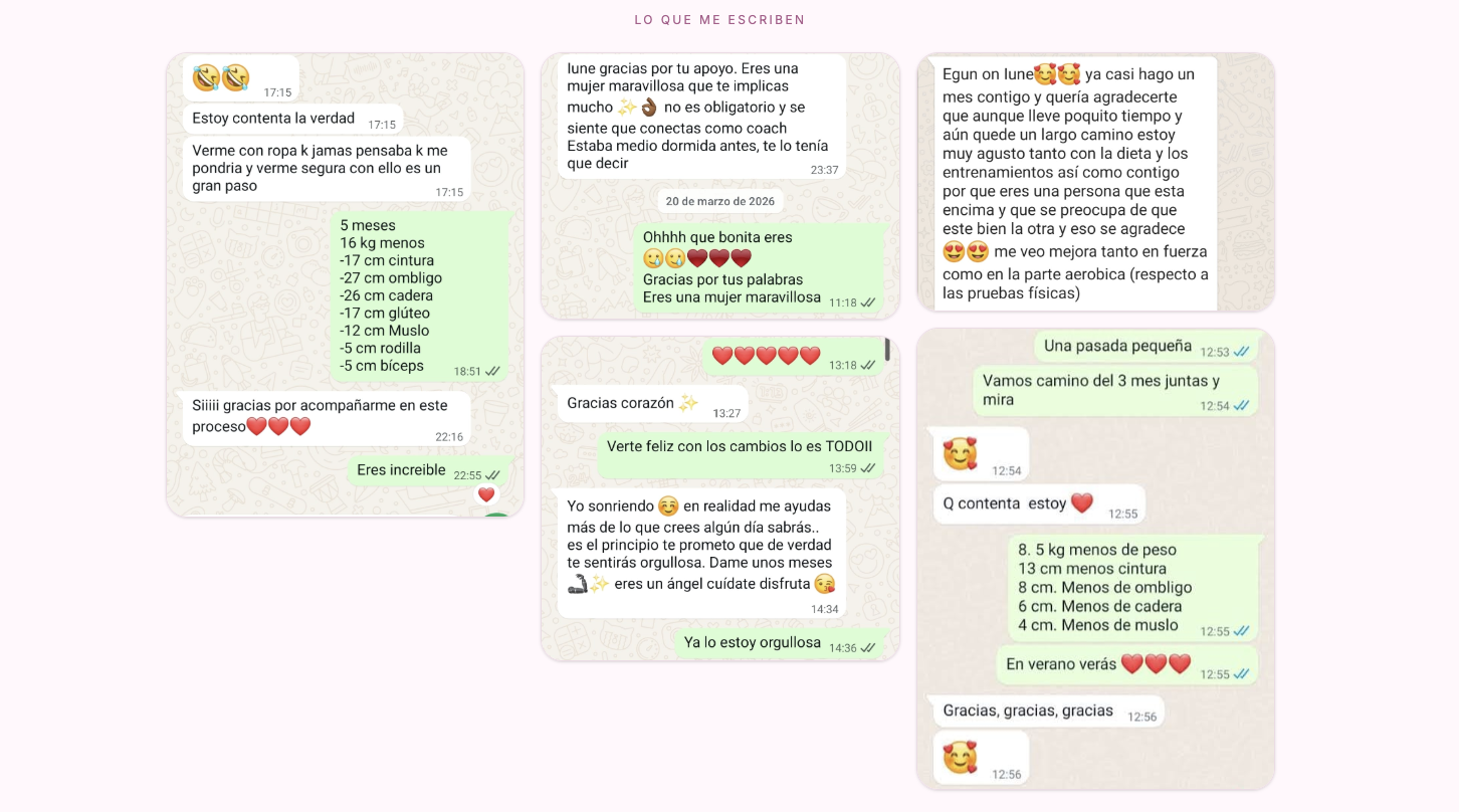 Mensajes reales de clientas de Iune González